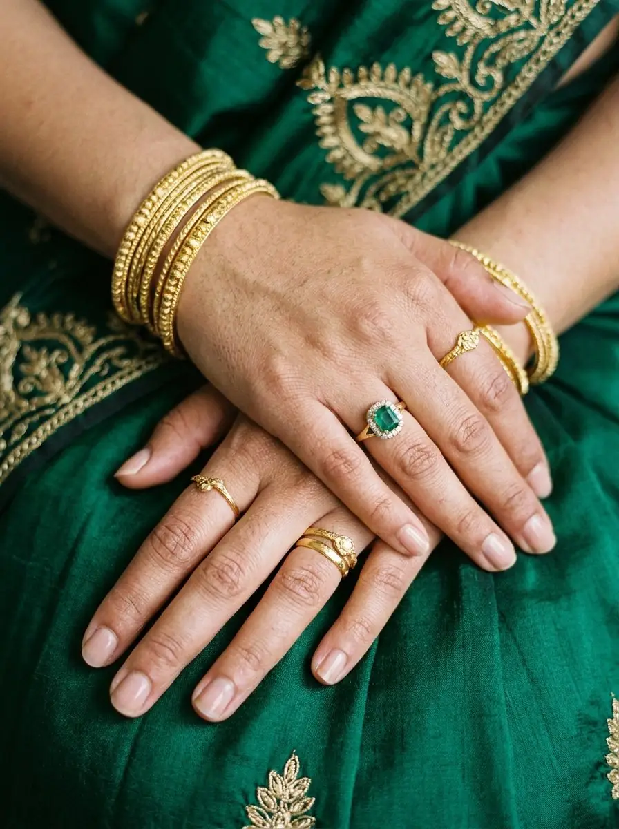 Bride wearing traditional 22K gold kundan bridal jewellery