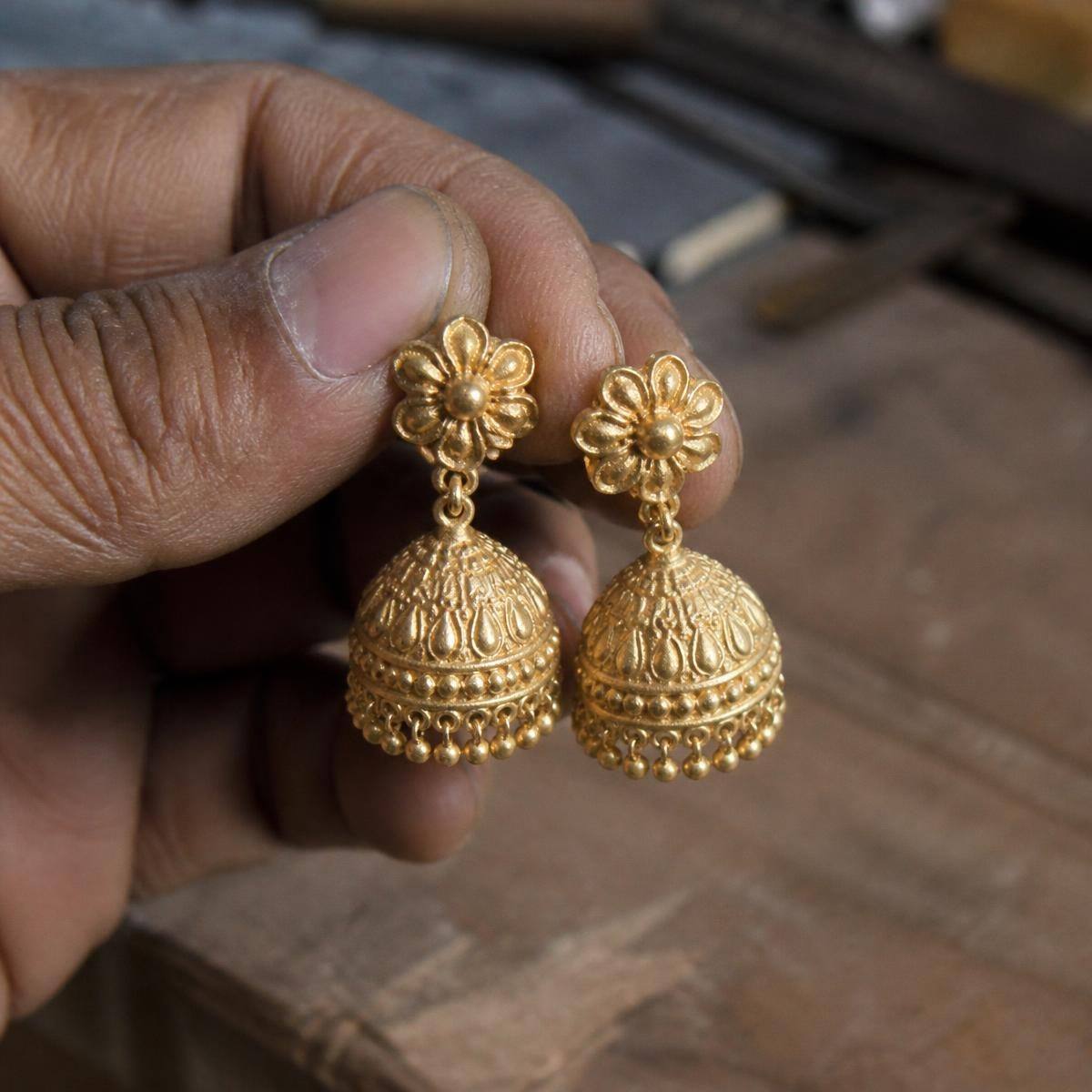 Classic Jhumka Earrings — Gold 22K earrings